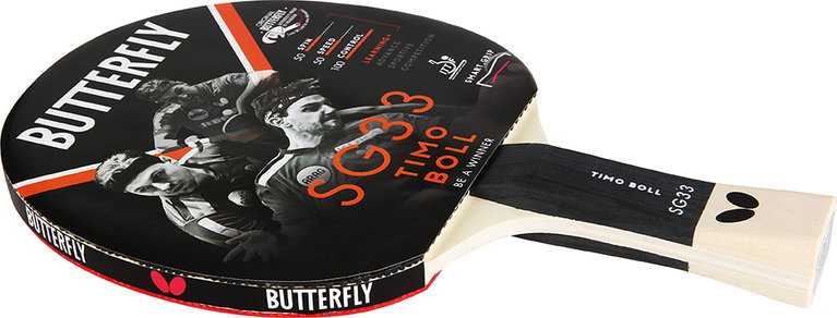 Butterfly Tischtennisschläger Timo Boll SG33 (Freizeit, Addoy Belag, 1,7mm Schwamm) 1 Schläger